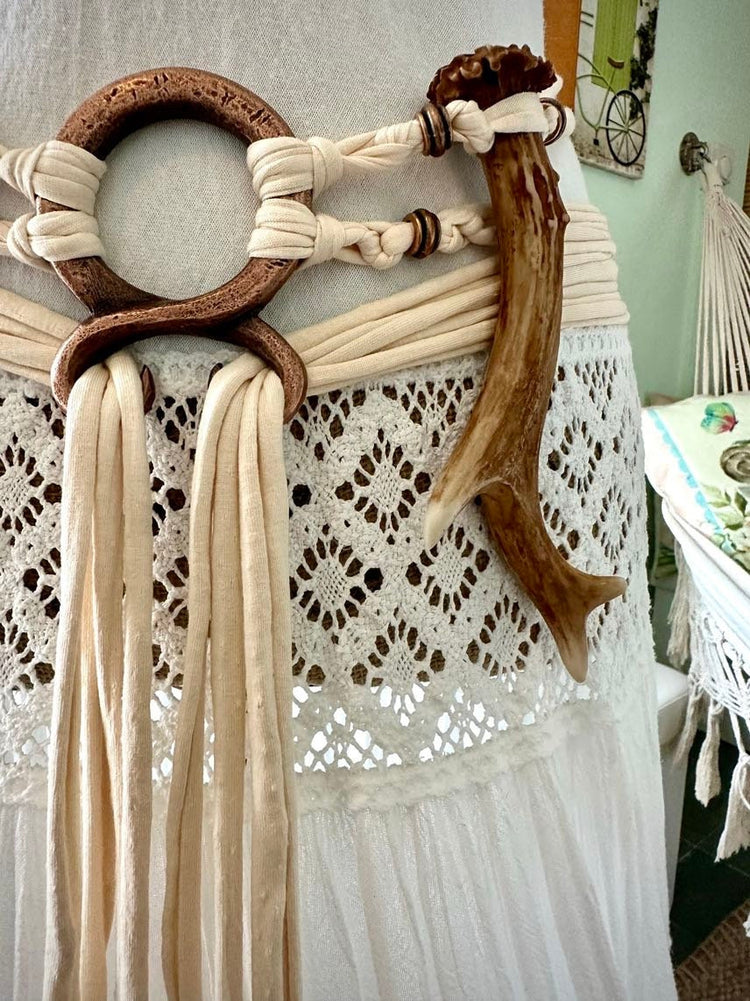 Norse Vegan Antler Harness Belt: Seidr Witch, Viking, LARP