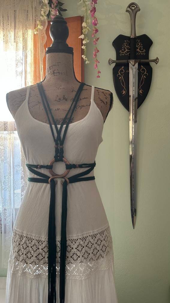 Handfasting Dress: Organic Cotton Wedding Gown with Völva Harness