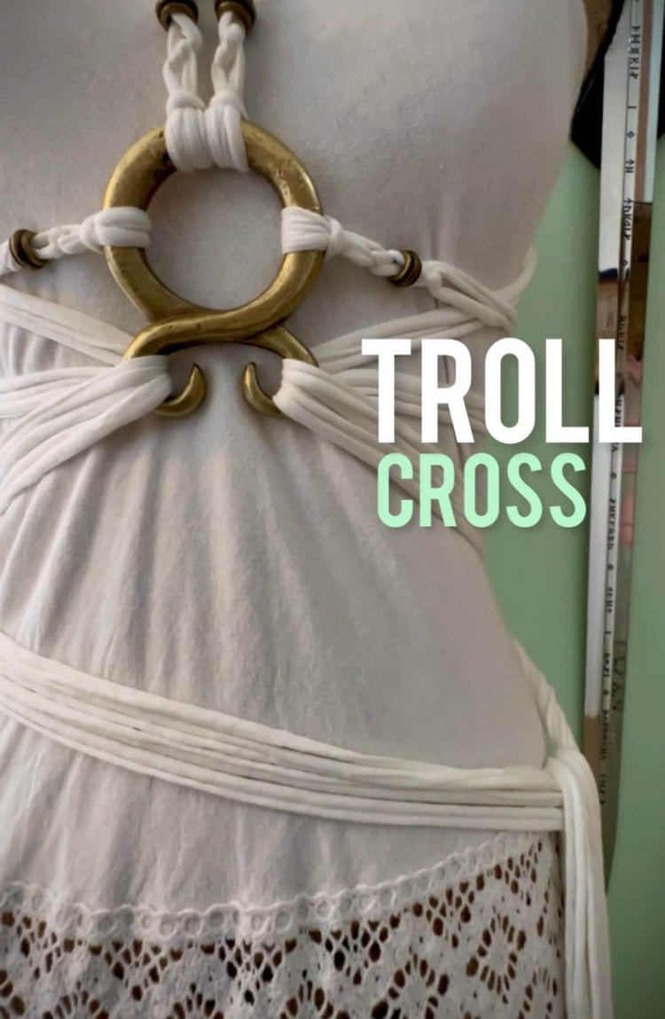 Pink Norse Belt: Viking Troll Cross Harness, Recycled Fabric