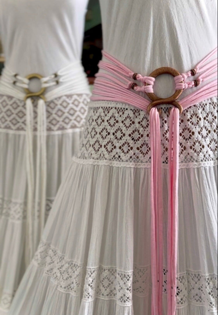 Pink Norse Belt: Viking Troll Cross Harness, Recycled Fabric