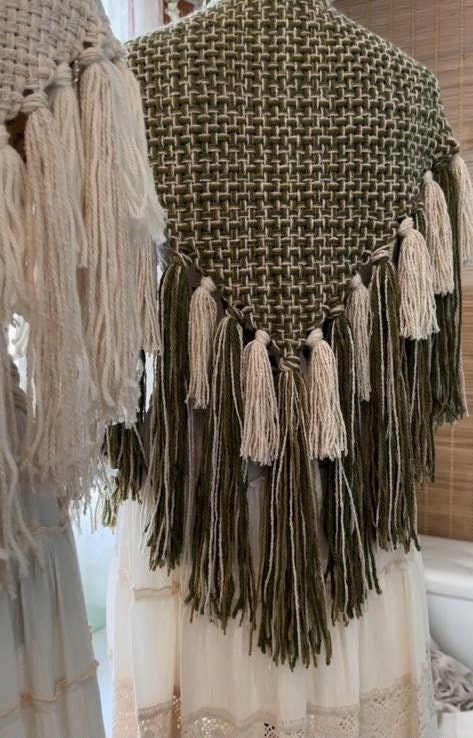 Handwoven Norse Wedding Shawl Set: Belt & Tasseled Wrap
