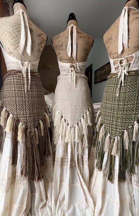 Handwoven Norse Wedding Shawl Set: Belt & Tasseled Wrap