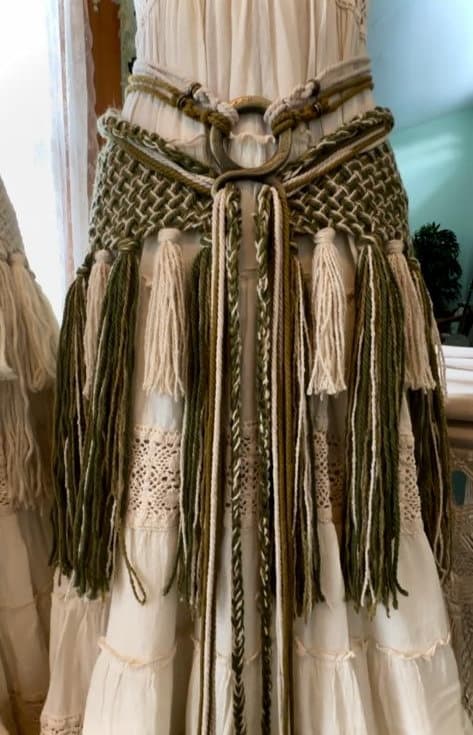 Handwoven Norse Wedding Shawl Set: Belt & Tasseled Wrap