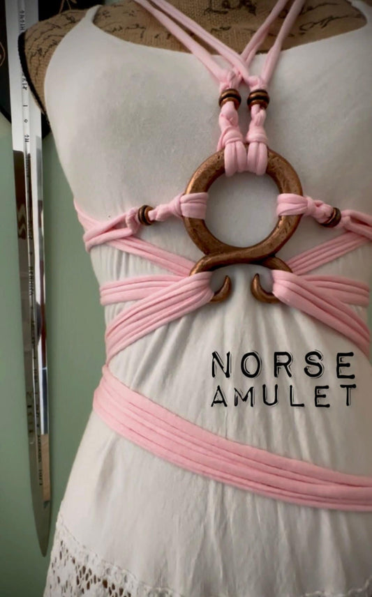 Pink Norse Belt: Viking Troll Cross Harness, Recycled Fabric