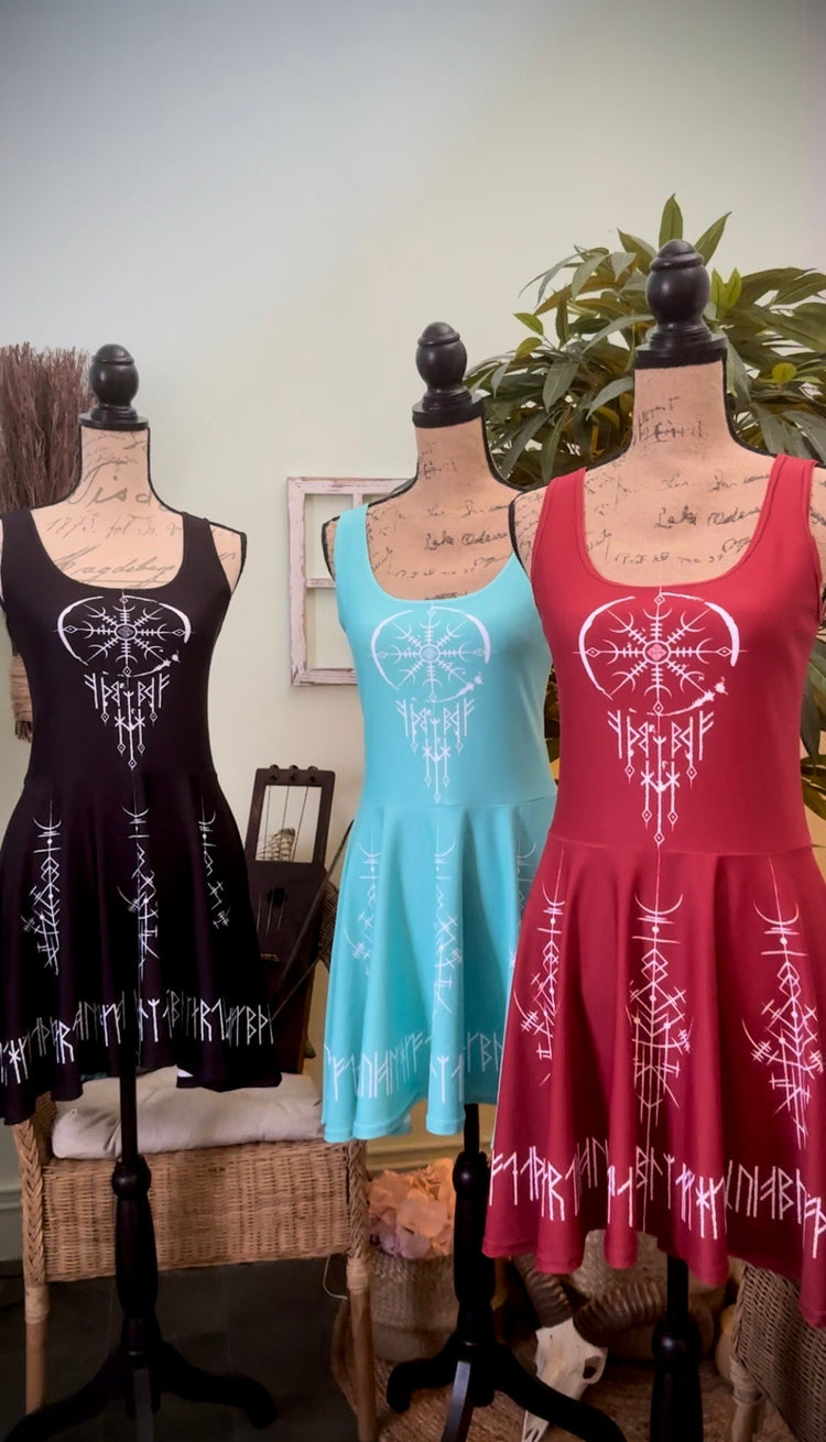 NEW EDITION! Viking Dress, Norse dress, Viking Amulet Dress, Rune Dress, Norse Pagan Clothing, Nordic dress, Norse Dreamcatcher, Shieldmaden