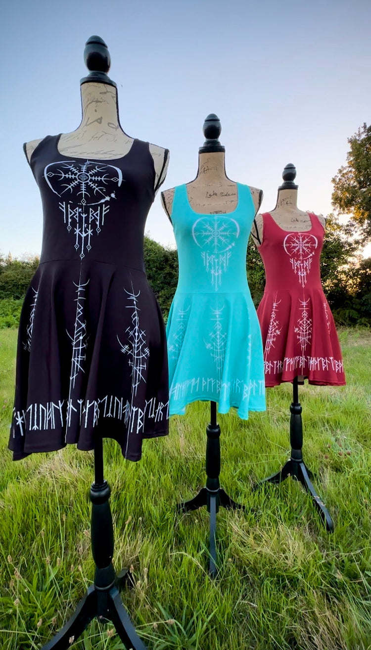 NEW EDITION! Viking Dress, Norse dress, Viking Amulet Dress, Rune Dress, Norse Pagan Clothing, Nordic dress, Norse Dreamcatcher, Shieldmaden