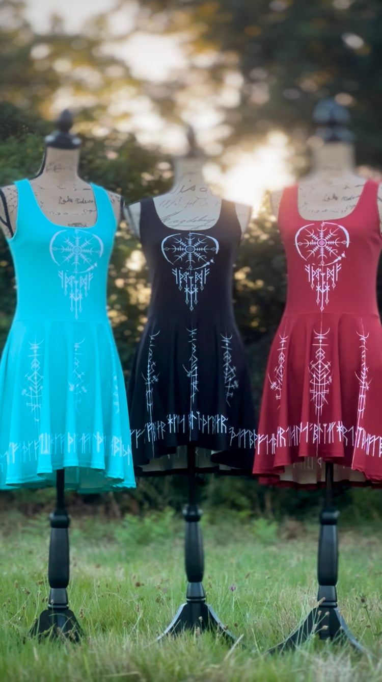 Norse Dreamcatcher Dress: Viking Runes Amulet, Pagan Clothing