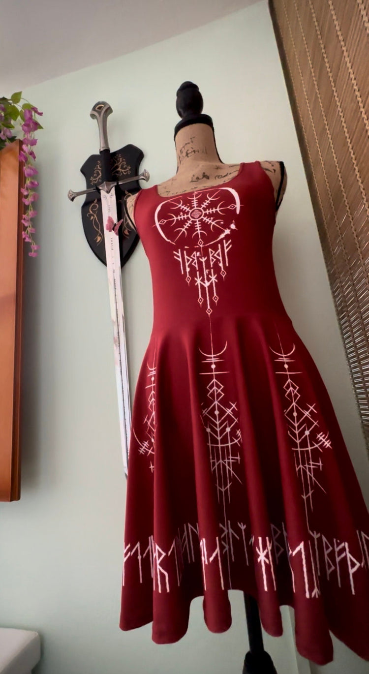 NEW EDITION! Viking Dress, Norse dress, Viking Amulet Dress, Rune Dress, Norse Pagan Clothing, Nordic dress, Norse Dreamcatcher, Shieldmaden