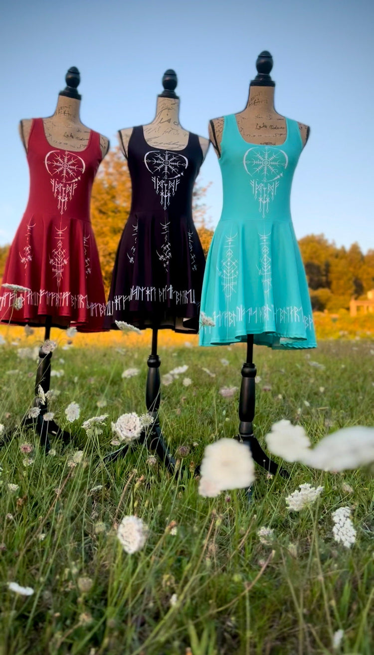 NEW EDITION! Viking Dress, Norse dress, Viking Amulet Dress, Rune Dress, Norse Pagan Clothing, Nordic dress, Norse Dreamcatcher, Shieldmaden