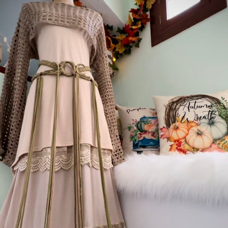 Harvest Moon Witch Outfit: Handmade Chemise, Shrug, Belt & Skirt