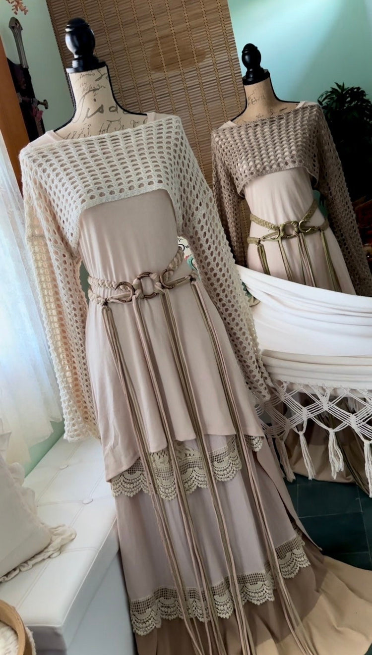 Harvest Moon Witch Outfit: Handmade Chemise, Shrug, Belt & Skirt