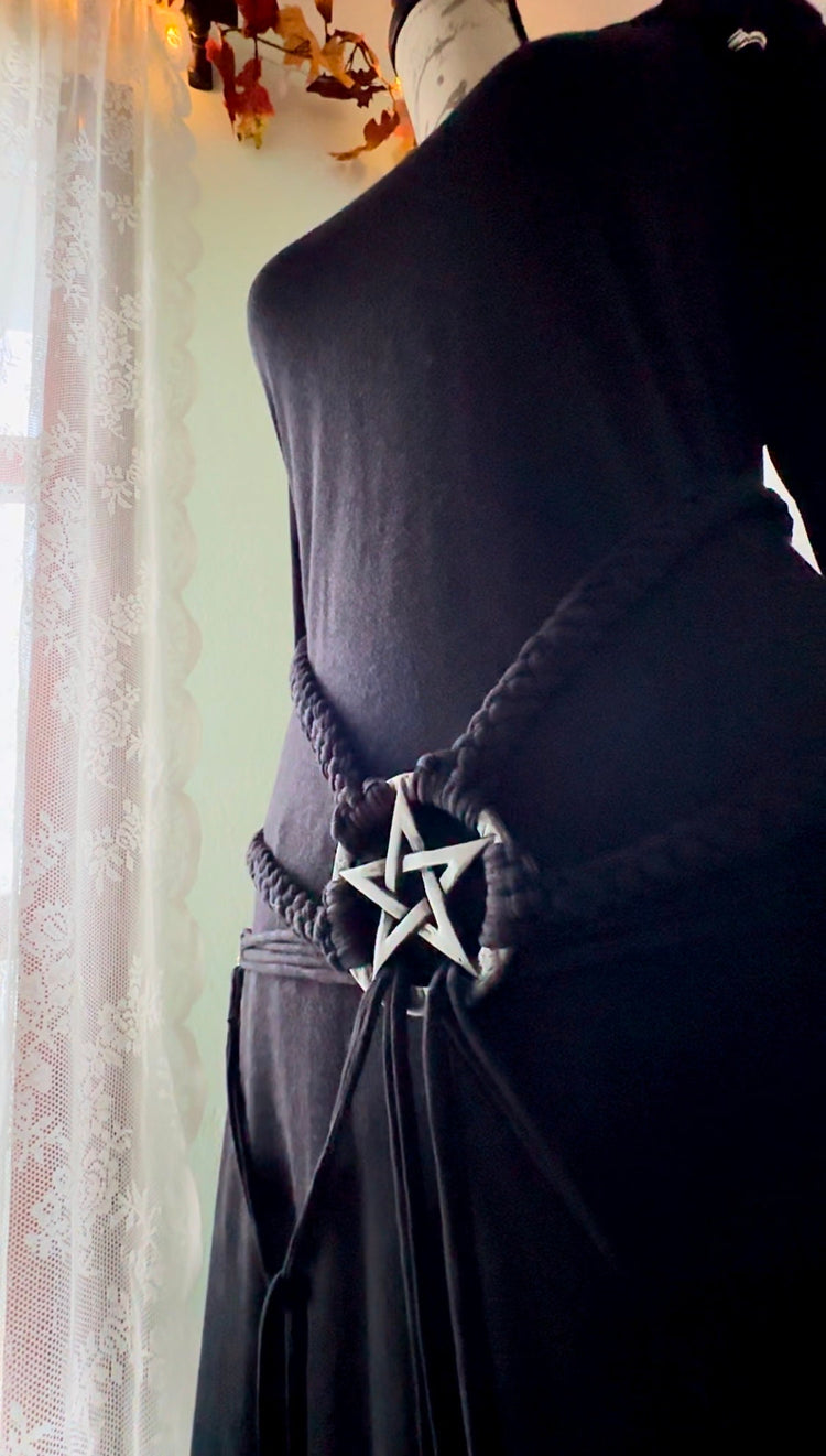 Pentagram Harness Belt: Gothic Witch Elemental Design