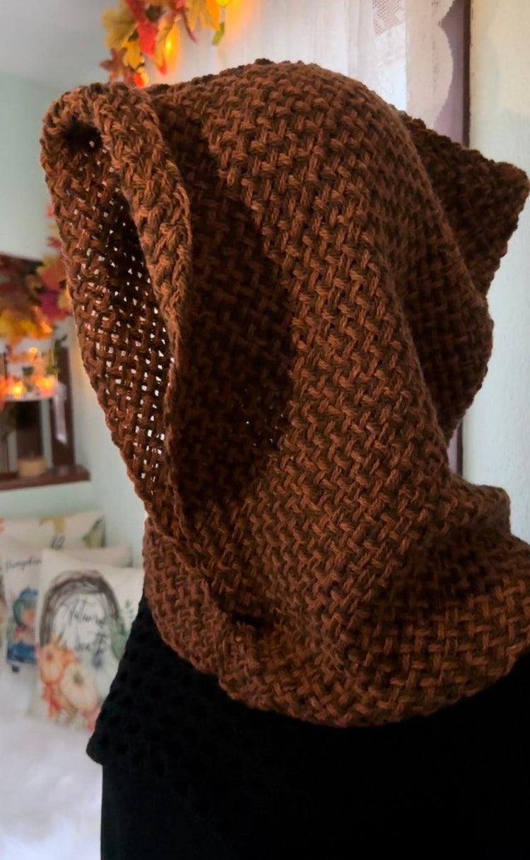 Capucha de bruja del bosque tejida a mano: Edición Samhain de otoño