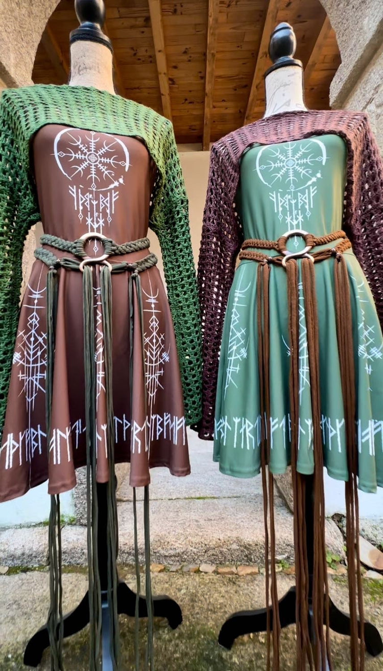 Norse Dreamcatcher Dress: Viking Runes, Forest Witch Style