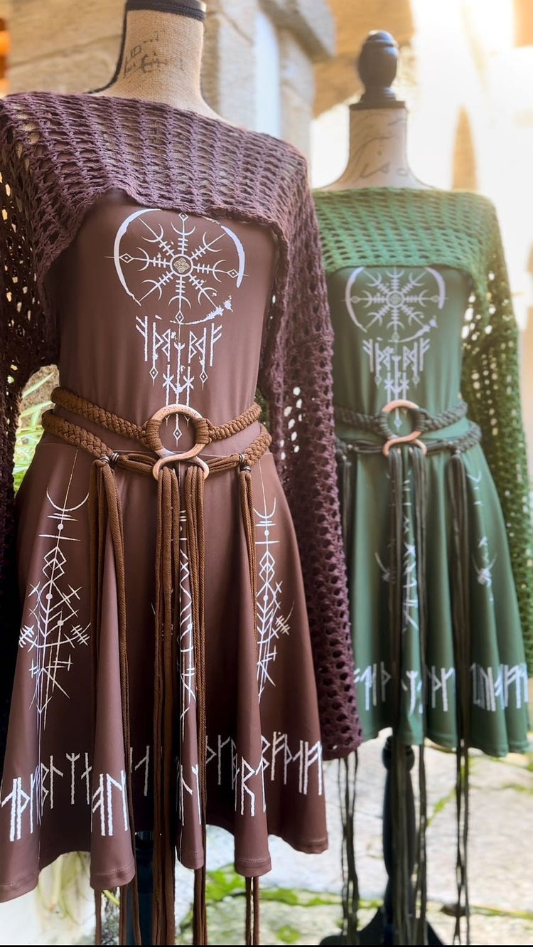 Norse Dreamcatcher Dress: Viking Runes, Forest Witch Style