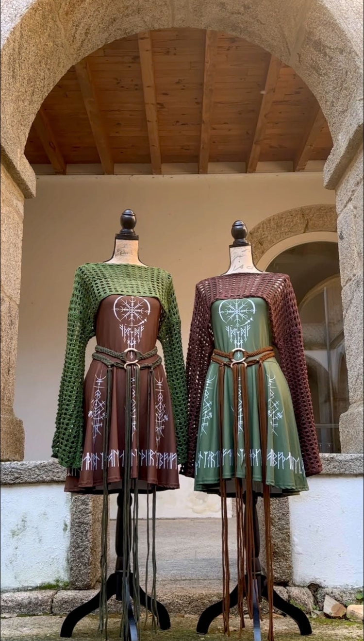 Norse Dreamcatcher Dress: Viking Runes, Forest Witch Style