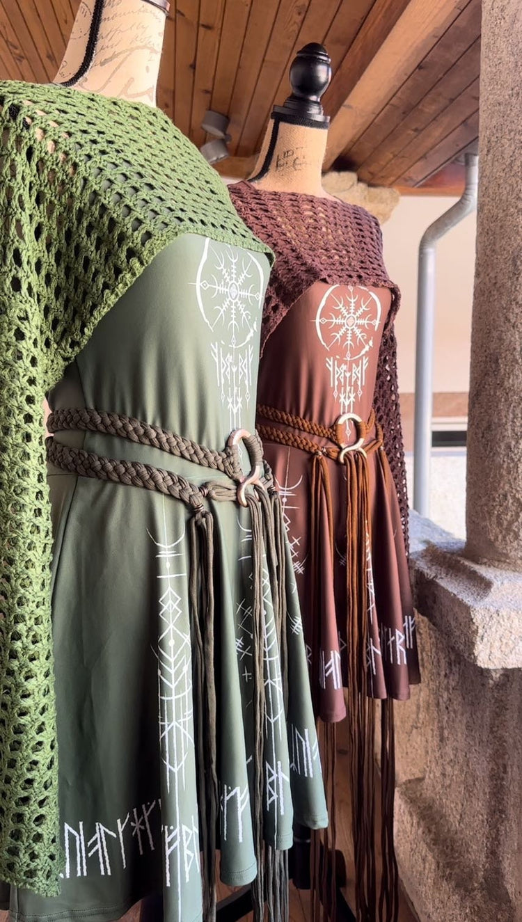 Norse Dress Full Set: Forest Witch, Troll Cross Belt, Shrug