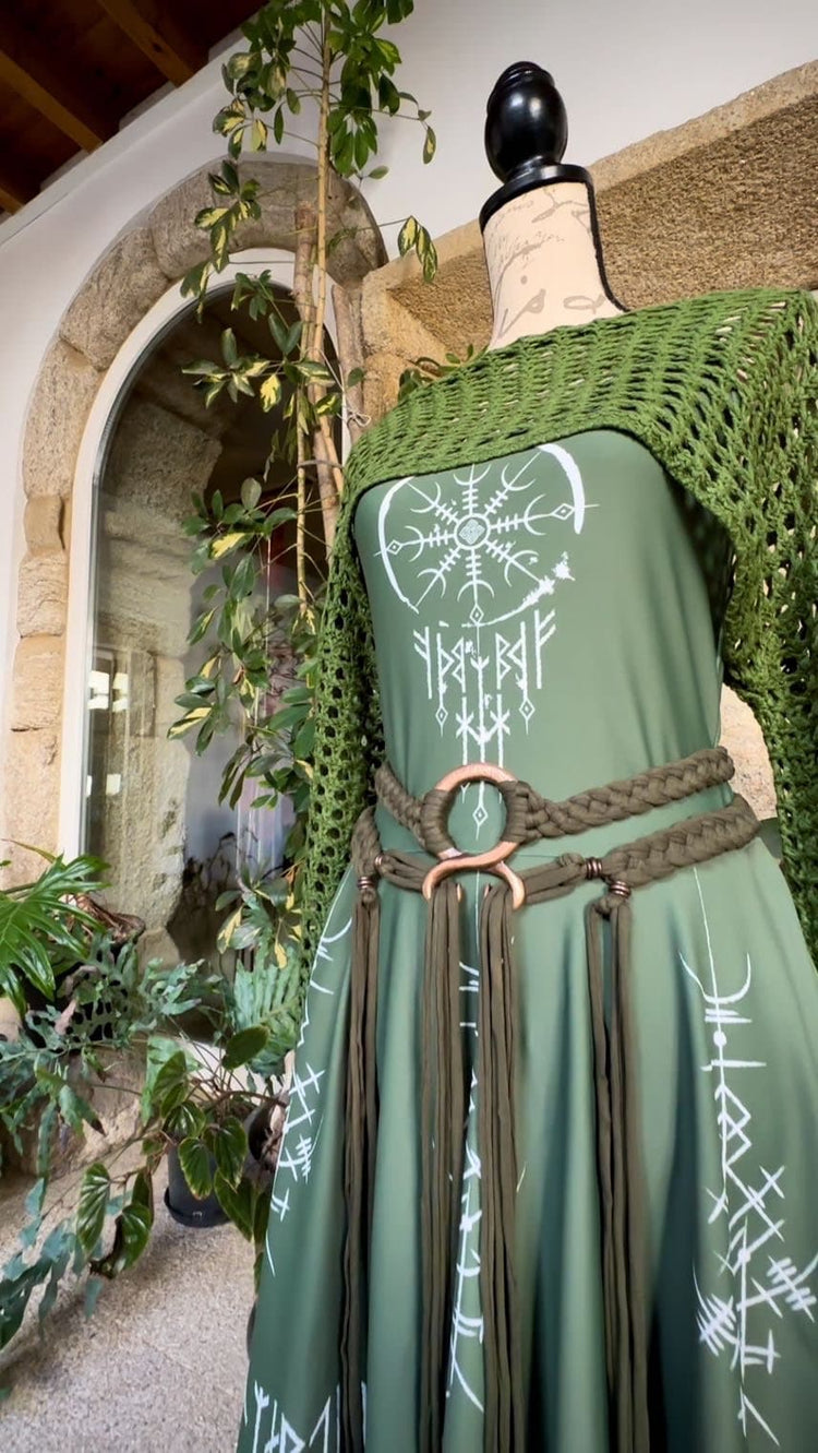 Norse Dreamcatcher Dress: Viking Runes, Forest Witch Style