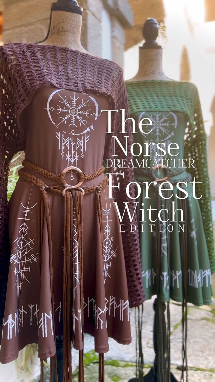 Norse Dress Full Set: Forest Witch, Troll Cross Belt, Shrug