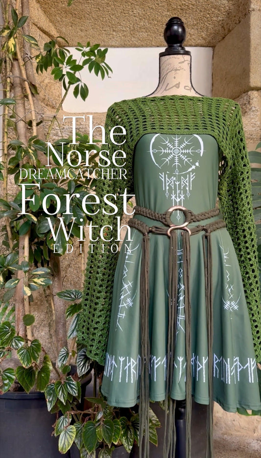 Norse Dress Full Set: Forest Witch, Troll Cross Belt, Shrug