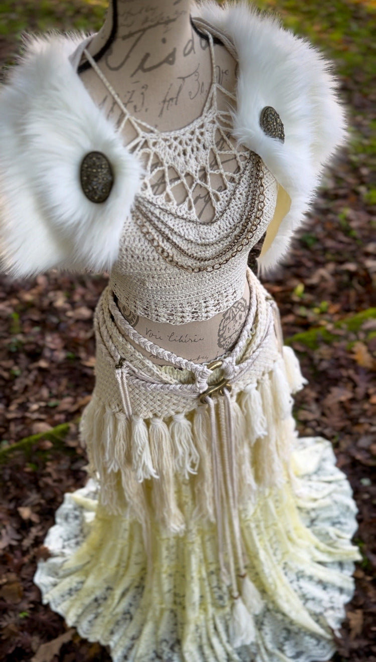 Alfheim Wedding Set, Norse Pagan Bridal Gown, Handfasting Outfit