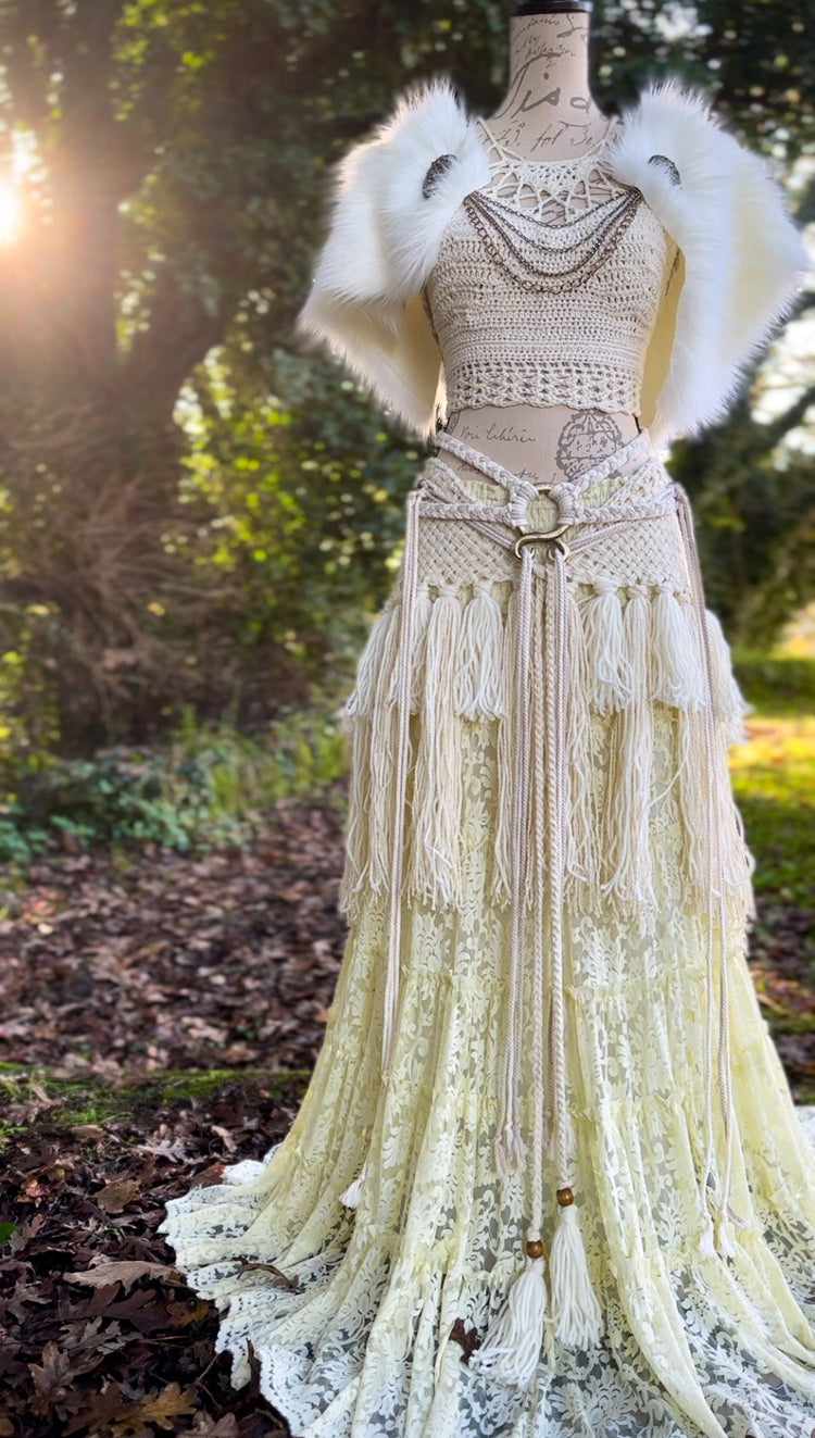 Norse Wedding Dress Set: Handmade Alfheim Bridal Gown