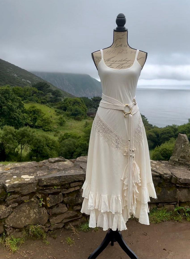 Handmade Cotton Norse Wedding Dress: Valhalla Freya Amulet Belt