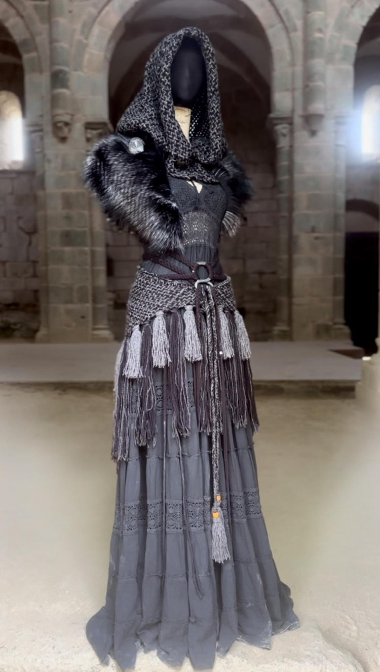 Dark Viking Wedding Dress Set: Gothic Norse Pagan Elopement