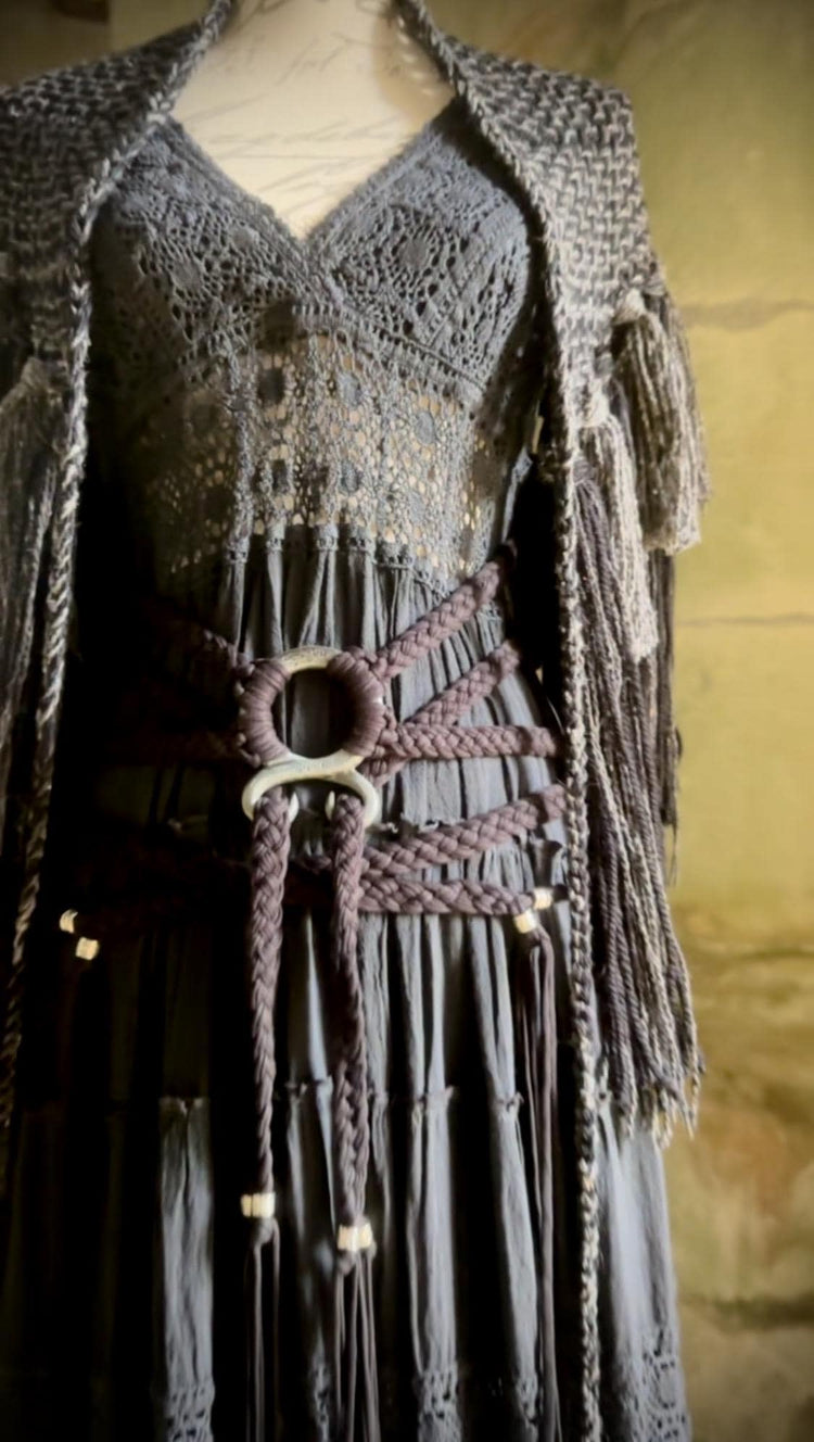Dark Viking Wedding Dress Set: Gothic Norse Pagan Elopement