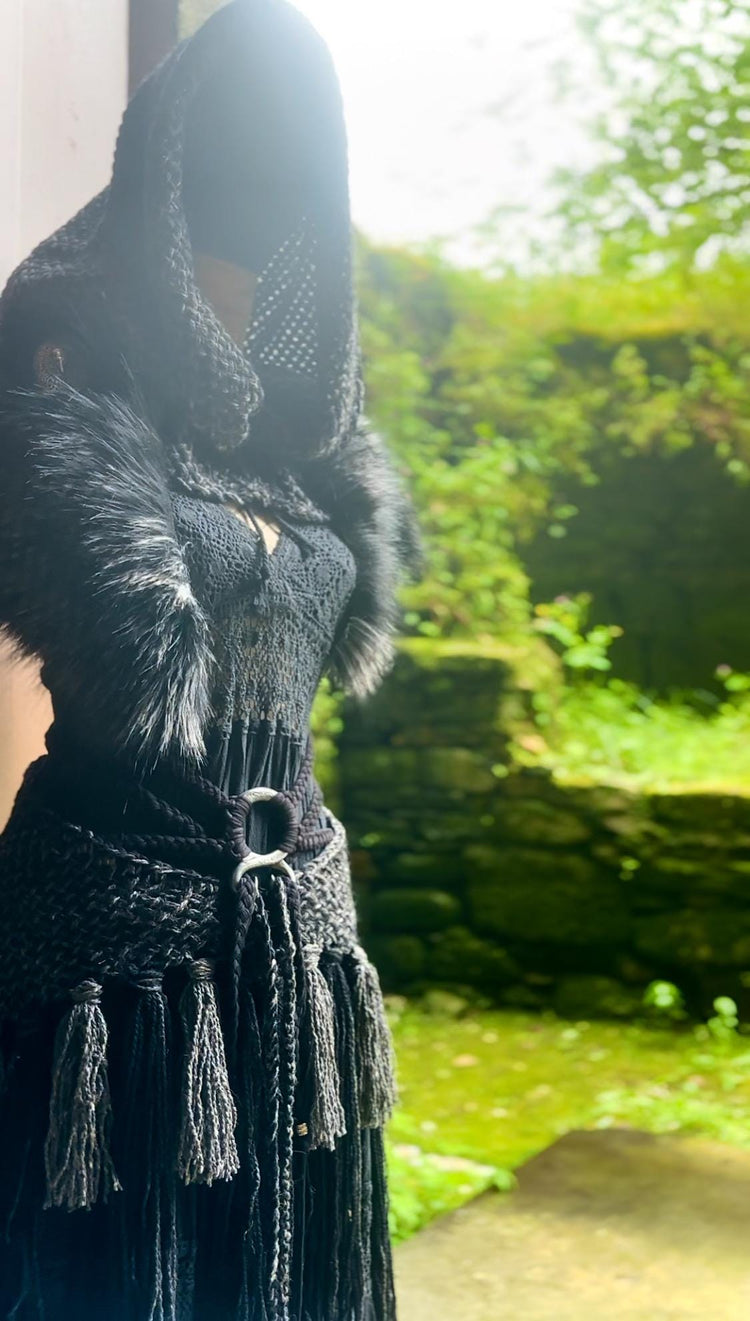Dark Viking Wedding Dress Set: Gothic Norse Pagan Elopement