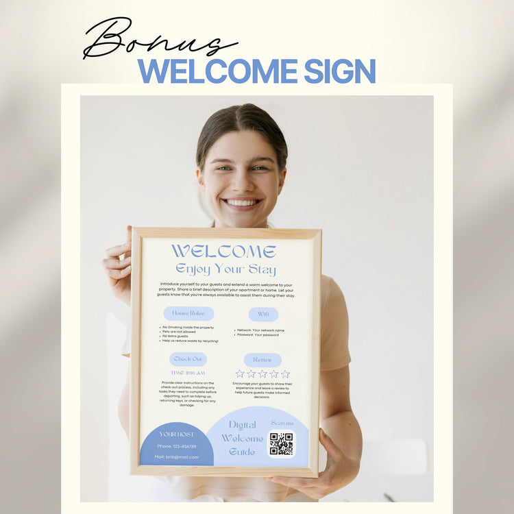 Airbnb Digital Welcome Book Template, Welcome Guide, Short Term Vacation Rental, Airbnb Guest Book, House Guide Cabin Manual, Host Guidebook