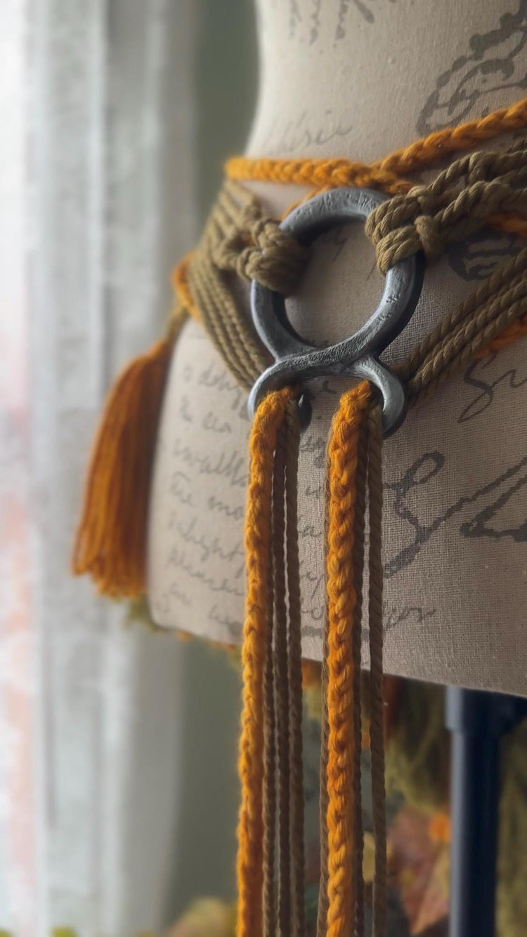 Handmade Woven Autumn Shawl: Pumpkin Patch Alpaca Wool