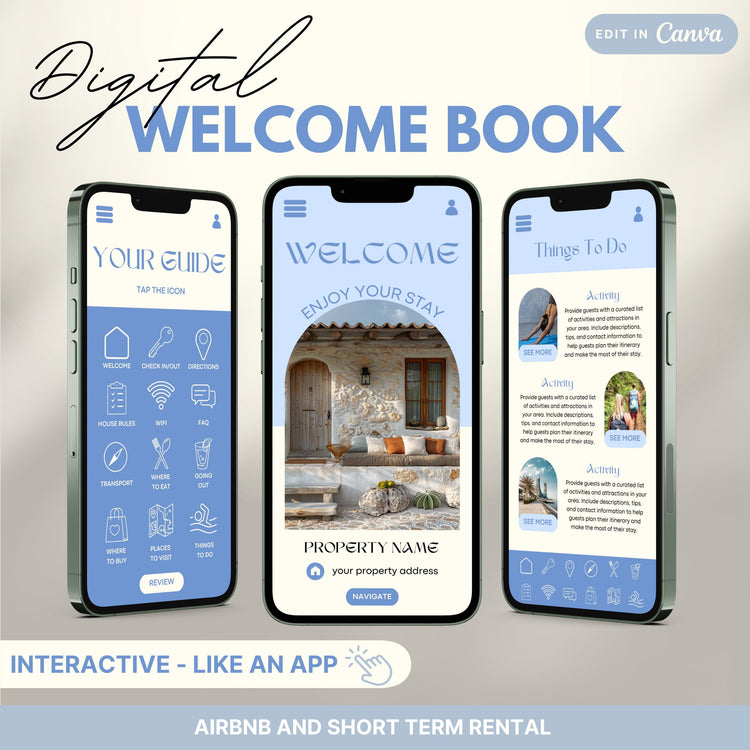 Airbnb Digital Welcome Book Template, Welcome Guide, Short Term Vacation Rental, Airbnb Guest Book, House Guide Cabin Manual, Host Guidebook
