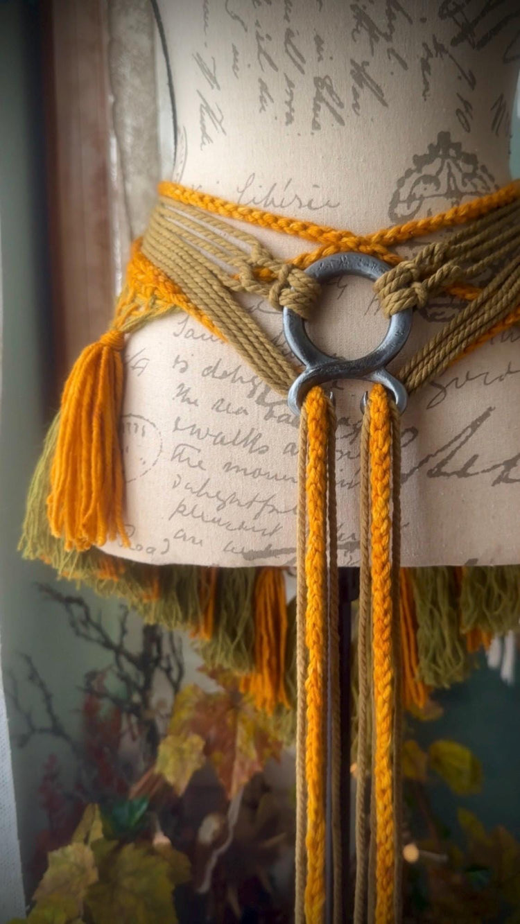 Handmade Woven Autumn Shawl: Pumpkin Patch Alpaca Wool
