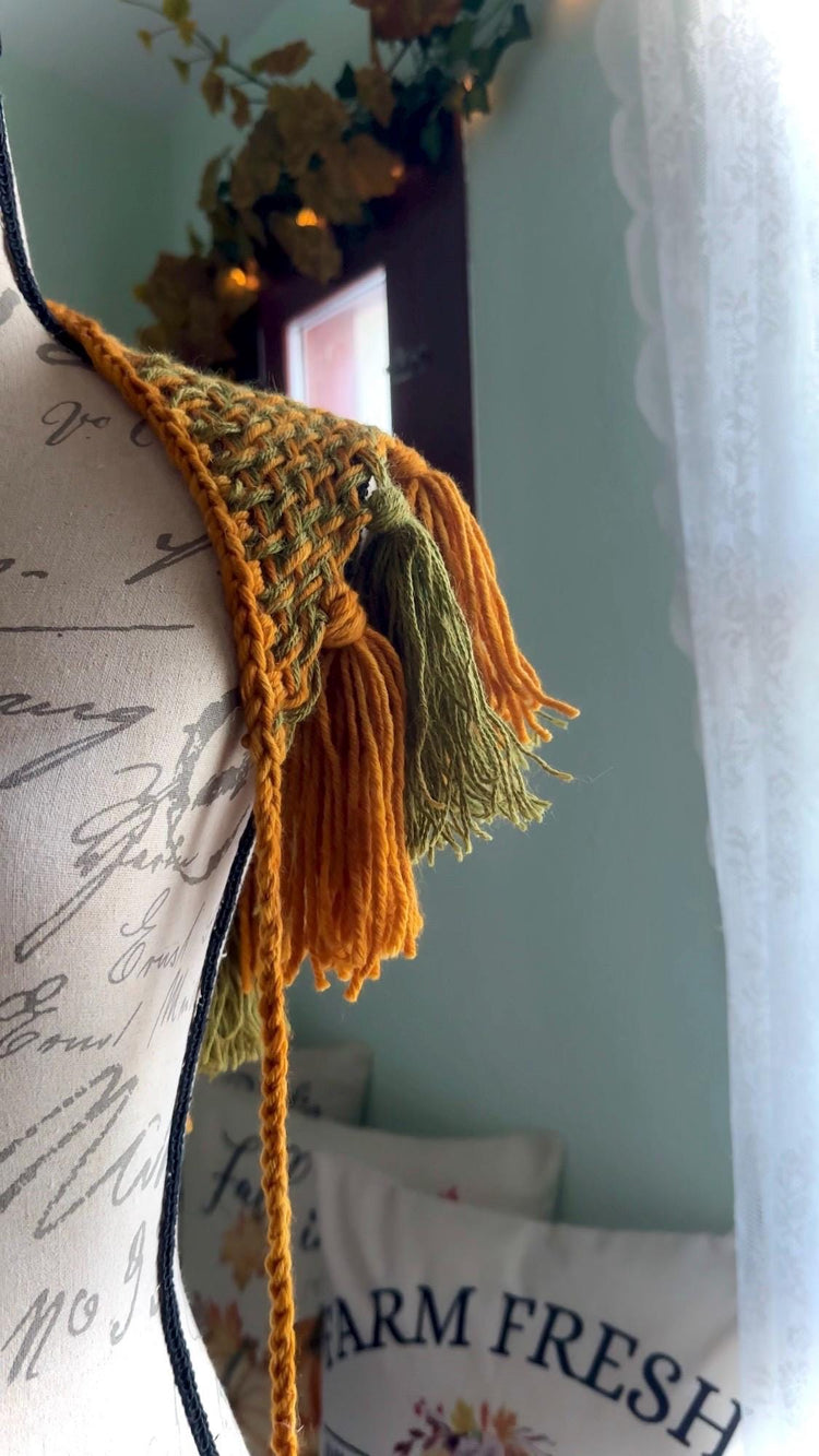 Handmade Woven Autumn Shawl: Pumpkin Patch Alpaca Wool
