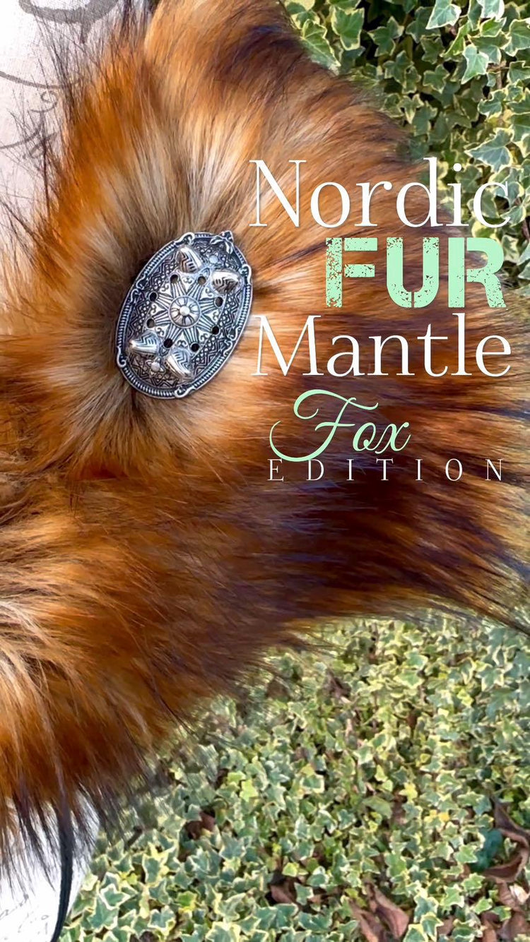 Reynard Fox Vegan Fur Viking Cloak, Celtic Wedding Mantle