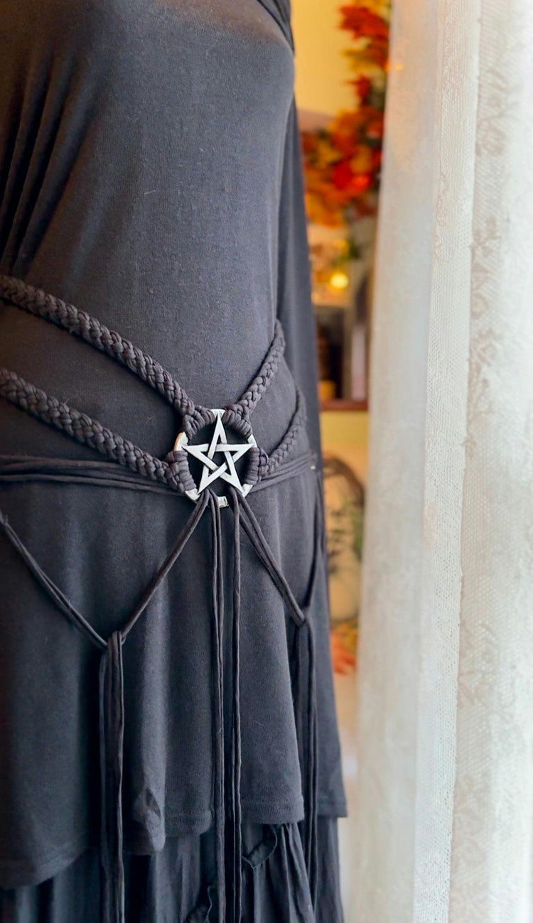 Pentagram Harness Belt: Gothic Witch Elemental Design