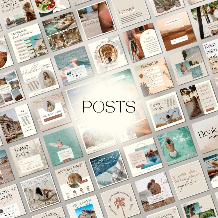 Travel Instagram Bundle Templates, Travel Agent Social Media, Instagram Canva Template, Blogger Holiday Content, Agency Marketing Post Reel