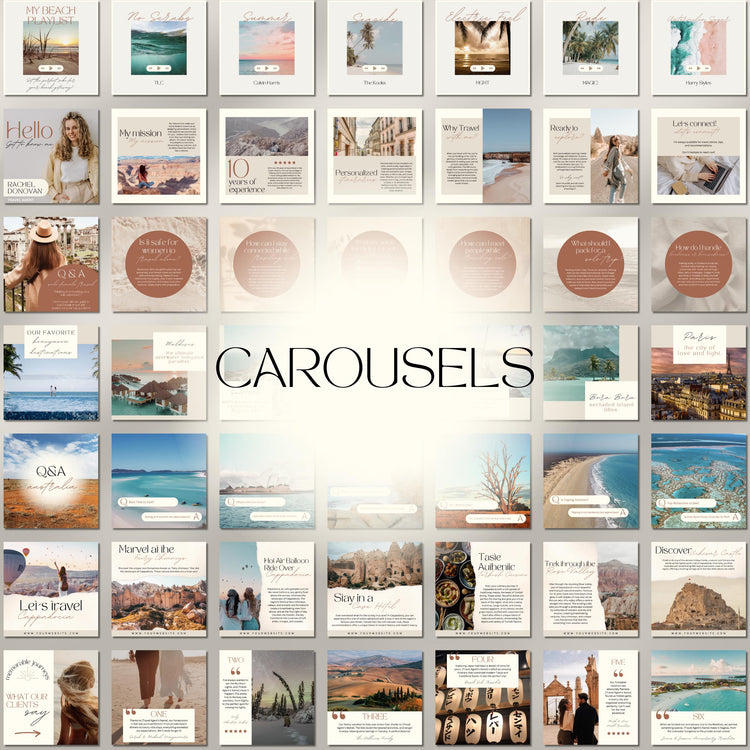 Travel Instagram Bundle Templates, Travel Agent Social Media, Instagram Canva Template, Blogger Holiday Content, Agency Marketing Post Reel