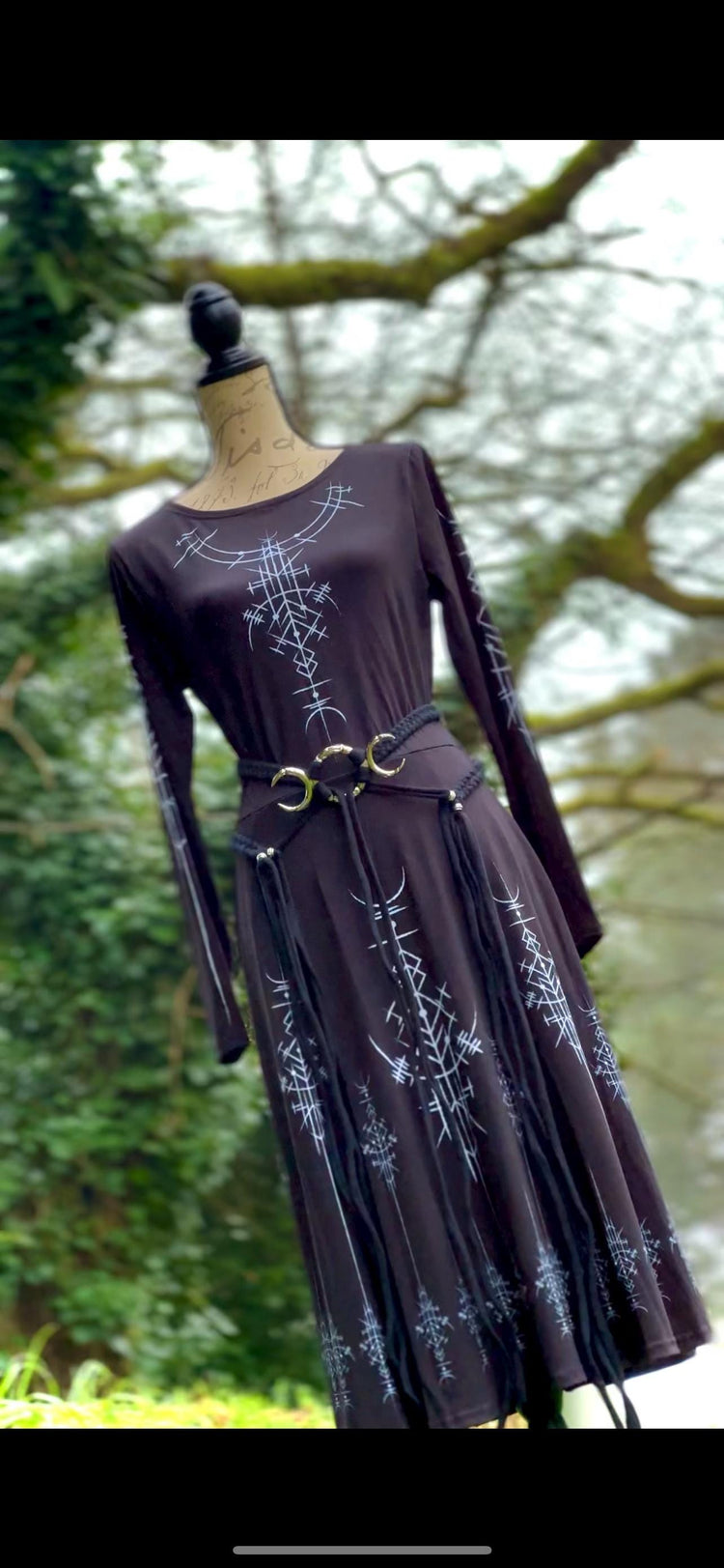 Norse Runes Dress: Long Sleeve Viking Midi Dress