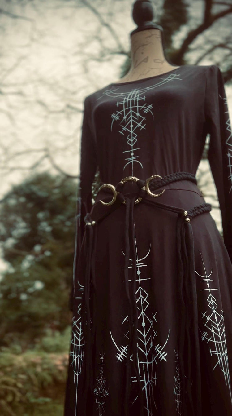 Triple Moon Goddess Belt: Braided Pagan Handfasting Belt