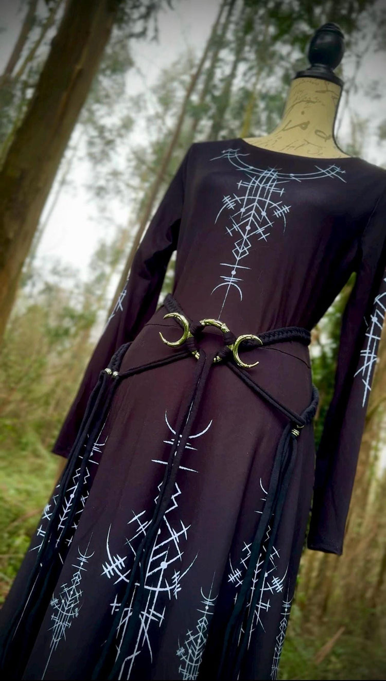 Triple Moon Goddess Belt: Braided Pagan Handfasting Belt