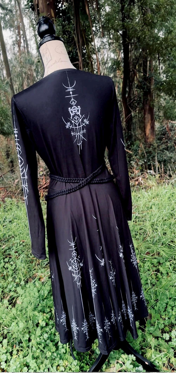 Norse Runes Dress: Long Sleeve Viking Midi Dress