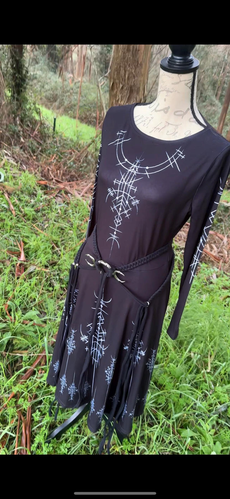 Norse Runes Dress: Long Sleeve Viking Midi Dress
