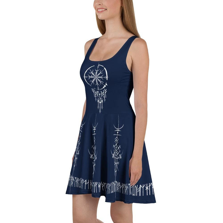 Norse Dreamcatcher Dress: Viking Runes Amulet, Pagan Clothing