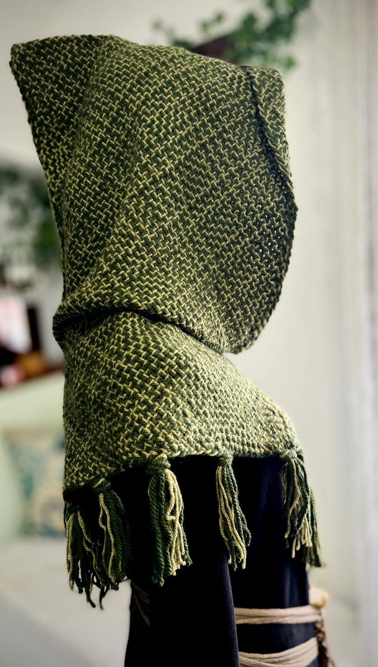 Viking Hood, Handwoven Skjoldehamn  Nordic clothing