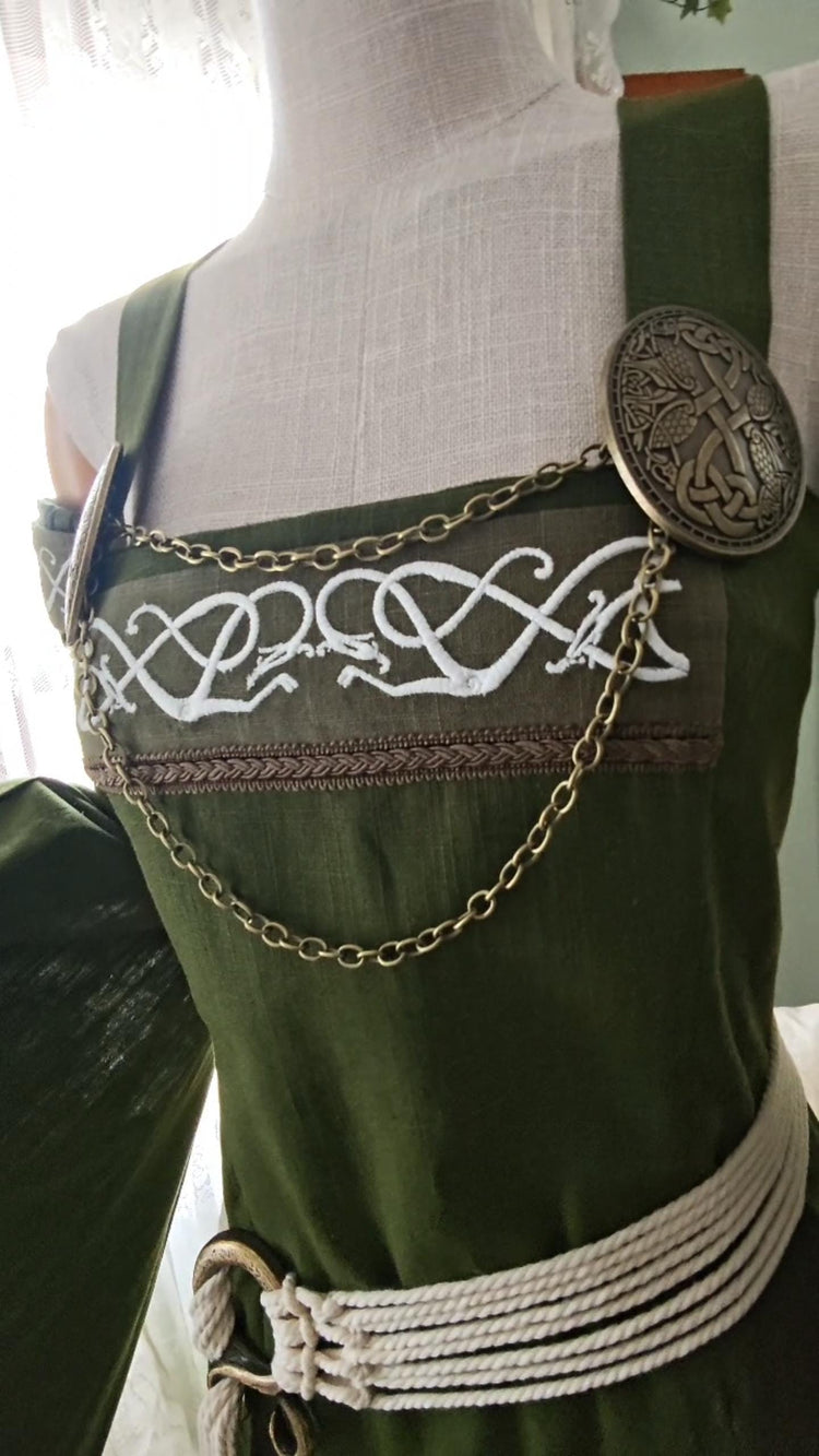 Viking Wedding, Norse Wedding Custom Wedding Set, Embroidered Wedding Dress, Freya's Legacy