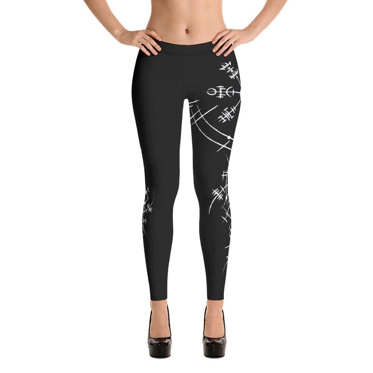 Norse viking leggings: runes, four-way stretch