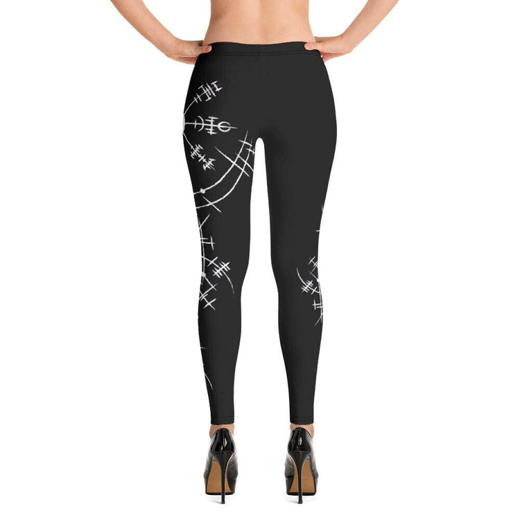 Norse viking leggings: runes, four-way stretch