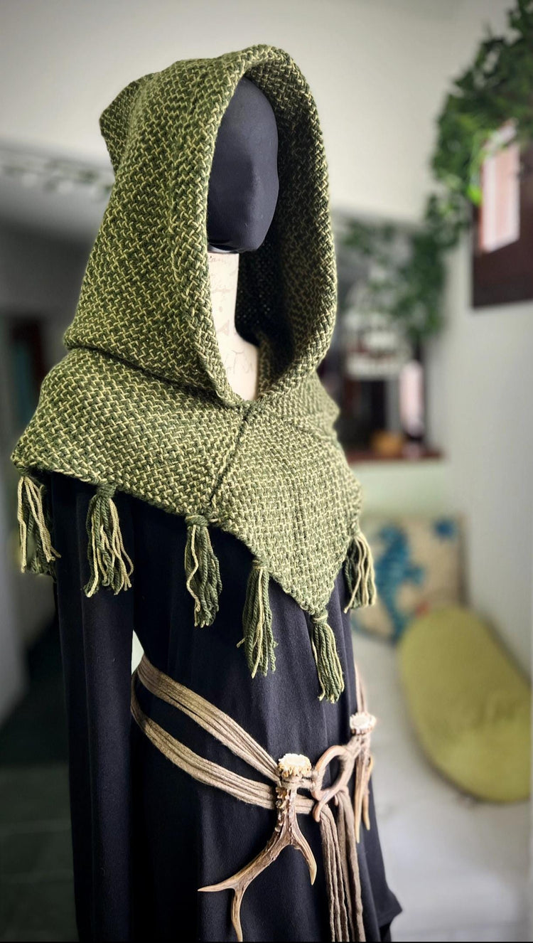Viking Hood, Handwoven Skjoldehamn  Nordic clothing
